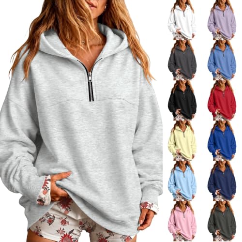 Quarter Zip Pullover Hoodie Women