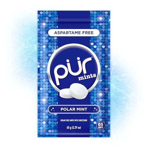 5 x 65-Count PUR Gum Aspartame Free Breath Mints (Polar Mint)