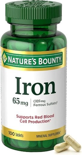 Nature’s Bounty Iron 65mg 100-Count Tablets Deal