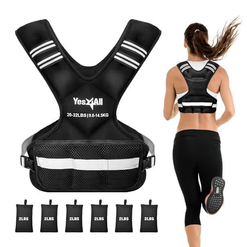 Yes4All Adjustable Weighted Vest 20-32lbs with Reflective Strip Deal
