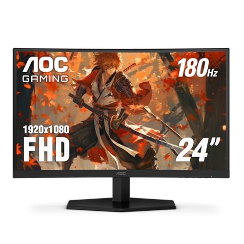 AOC C24G42E 24" Curved Gaming Monitor, FHD 1080p, 180Hz Deal