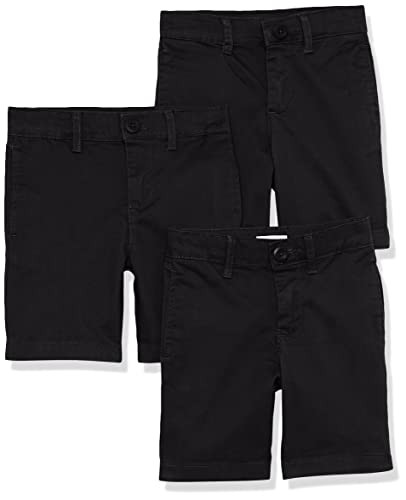 Amazon Essentials Boys' Uniform Woven Flat-Front Shorts 3-Pack