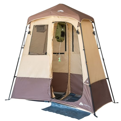 Ozark Trail 2-Room Shower & Utility Tent with 5-Gallon Water Container