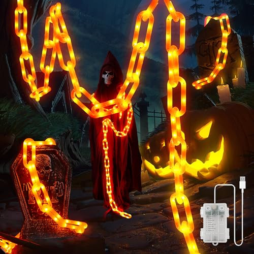 BEEWIN Halloween Decorations Chain Lights 10.4 Ft 175 LED