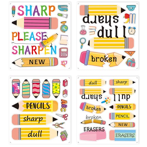 Cute Yellow Pencil Stickers 96-Piece Deal