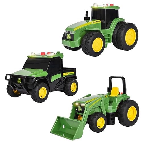 John Deere 3-Pack Set Lights and Sound Realistic 5" Farm Vehicles Deal