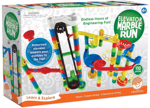 MindWare 110-Piece Marble Run with Motorized Elevator Set Deal