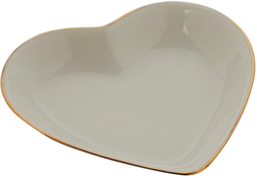 Ceramic Goldtone-Edged Heart-Shaped Jewelry Dish Deal