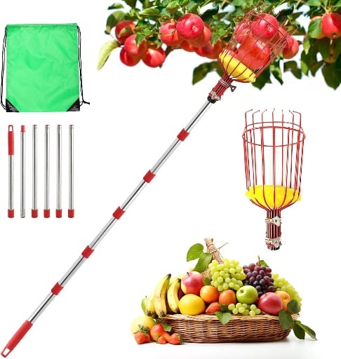 7.8FT Fruit Picker Pole with Basket