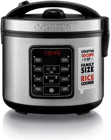 Gourmia 5-Quart 8-Presets Rice Cooker & Steamer
