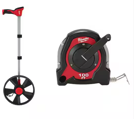 Milwaukee 12 in. Digital Measuring Wheel with 100 ft. Closed Reel Long Tape Measure