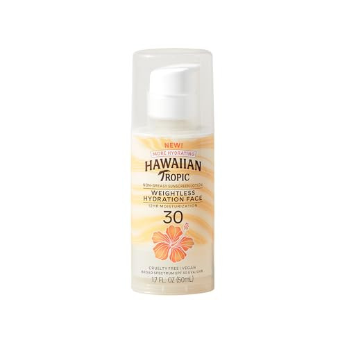 Hawaiian Tropic Weightless Hydration Lotion Sunscreen for Face SPF 30 (1.7-Oz)