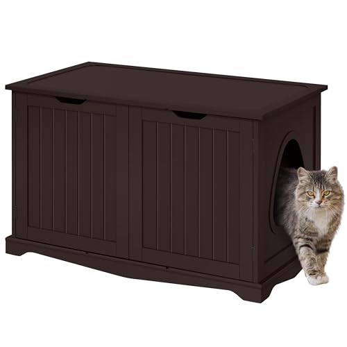 Yaheetech Cat Litter Box Enclosure, Espresso
