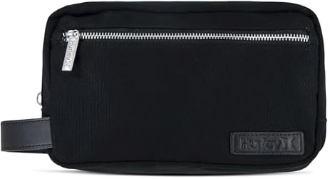 Hurley Men's Small Items Travel Dopp Kit, Black/Double Zip