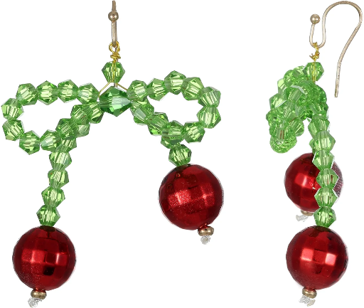 Way to Celebrate Valentine's Day Cherry Bead Earrings 1 Pair