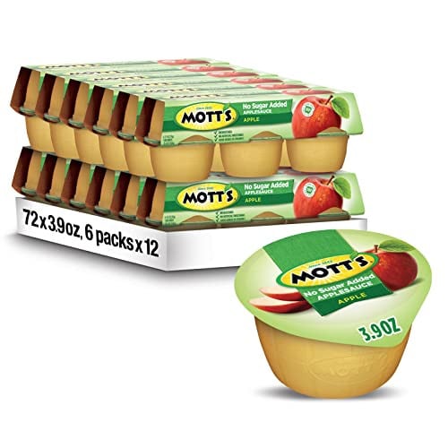Mott's No Sugar Added Applesauce, 3.9 Oz Cups, 72 Count Deal