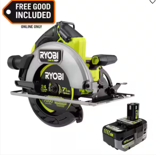Ryobi ONE+ HP 18V Brushless Cordless 7-1/4 in. Circular Saw with 4.0 Ah HIGH PERFORMANCE Battery Deal