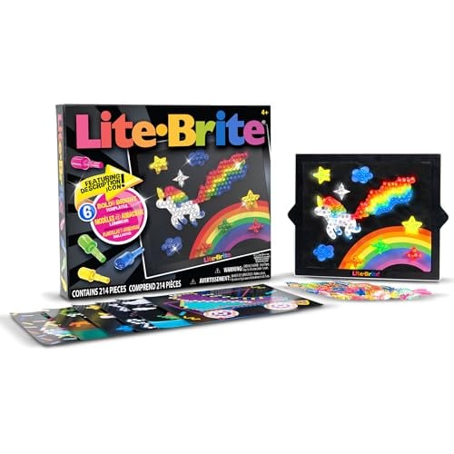 Lite-Brite Classic Light Peg Art Set w/ 206 Pegs & 6 Design Templates