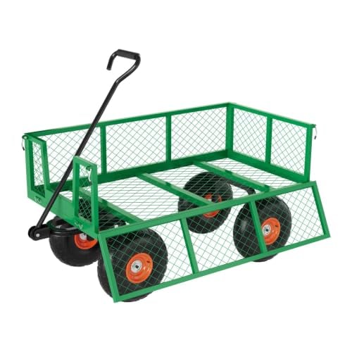 Garvee Garden Carts 500 LBS Capacity Heavy Duty Steel Garden Wagon Cart Deal