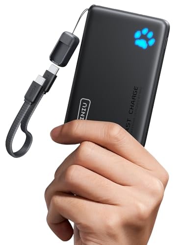 INIU 10000mAh 45W PD Portable Charger w/ Detachable USB-C Cable