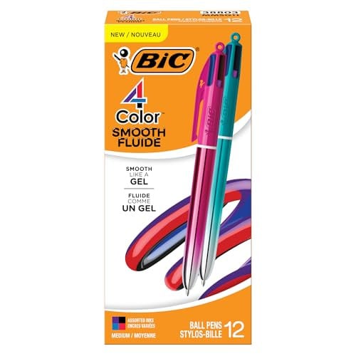 BIC 4-Color Retractable Ballpoint Pens 12-Count Deal