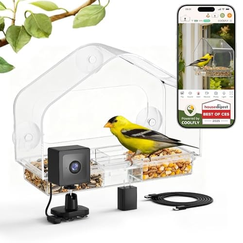 Smart Window Bird Feeder with 2K Camera