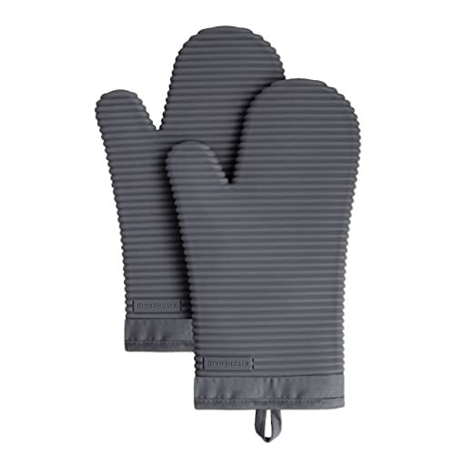 KITCHENAID Ribbed Soft Silicone Oven Mitt 2-Pack Set, 7.5"x13" Deal