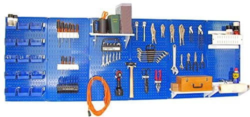 Wall Control 30-WRK-800BUW Master Workbench Metal Pegboard Tool Organizer, Blue/White Deal
