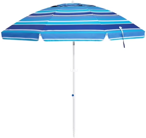 7.5 FT Beach Umbrella with Tilt and Sand Anchor