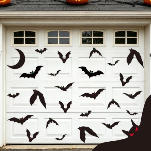DAZONGE 25PCS Halloween Magnetic Stickers Bat Garage Door Decorations