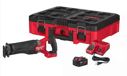 Milwaukee M18 FUEL 18V SAWZALL Reciprocating Saw with PACKOUT Tool-Box, (1) 5.0 Battery, and Charger Deal