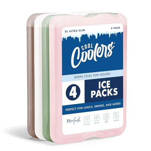 Fit & Fresh Cool Coolers Reusable Slim XL Ice Packs 4-Pack Deal