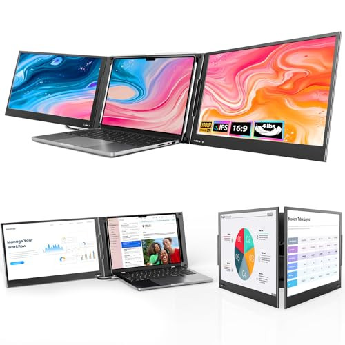 QQH 15.6inch FHD 1080P Alloy Triple Portable Monitor for Laptop