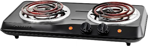 Ovente Electric Countertop Double Burner 1700W (Black)