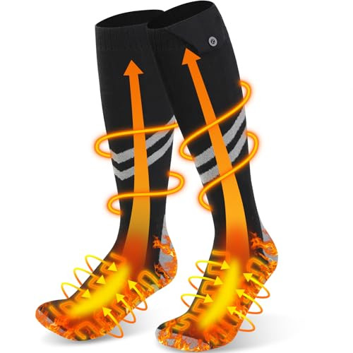 Heated Socks for Men Women with 6000mAh Rechargeable Battery