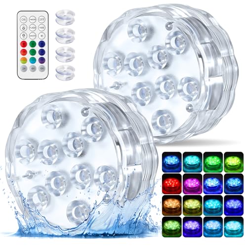 Submersible LED Lights Battery Operated - 2 Pack