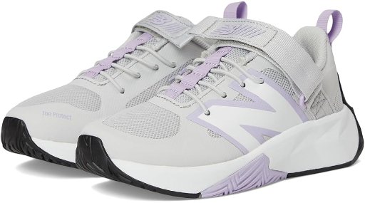 New Balance Little Kids' Fuelcell Play Bungee w/ Top Strap Shoes (Grey Matter/Lilac Glo/White)