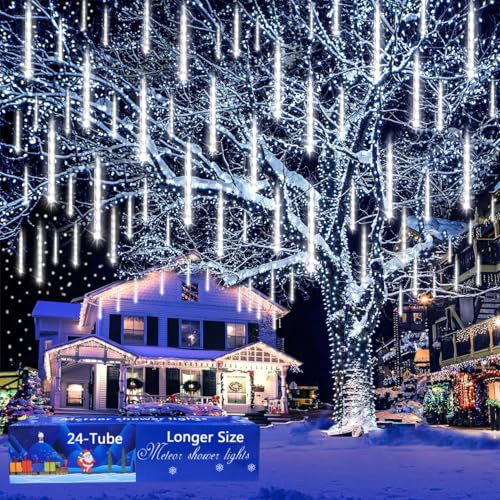 Aokudoni 24-Tube 576-LED Meteor Shower Christmas Lights Deal