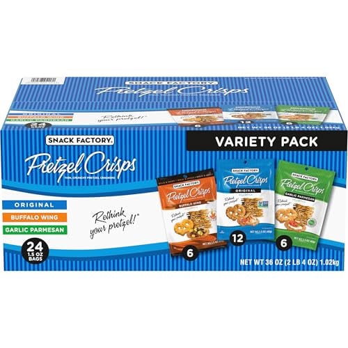Snack Factory Pretzel Crisps Variety Pack (Pack of 24) Deal