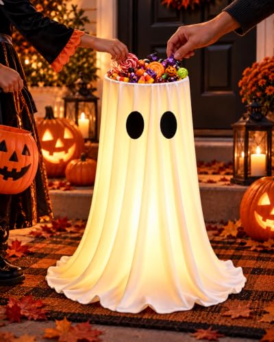 Halloween Ghost Candy Bowl 47in Adjustable Height