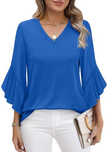 Blouses for Women Dressy Casual 3/4 Length Sleeve