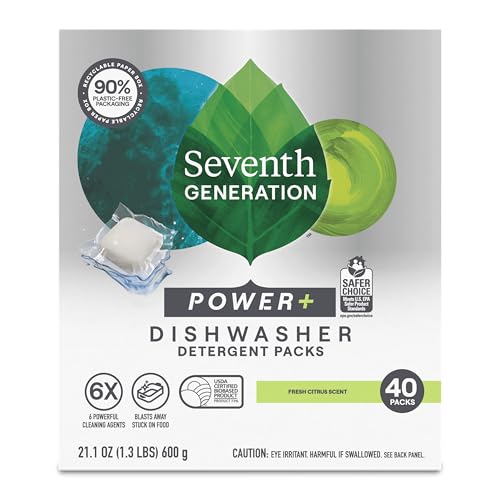 40-Count Seventh Generation Power Plus Dishwasher Detergent Packs Citrus