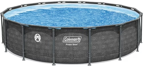 Coleman Power Steel Round Metal Frame Above Ground Pool Set 16' x 42"
