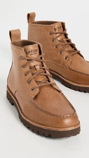 Sperry Newton Apron Toe Boots, Tan