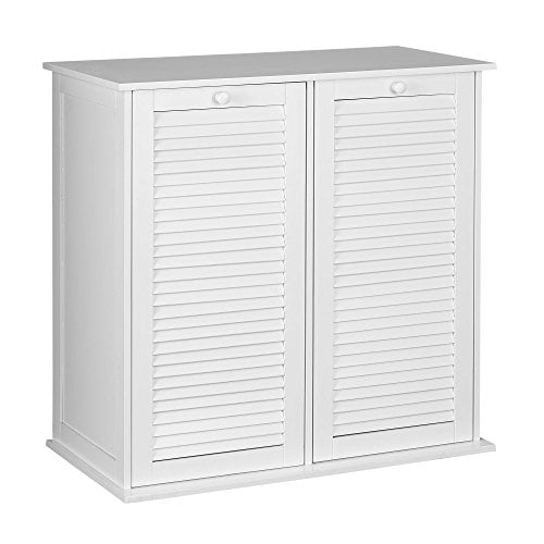 30" Household Essentials Tilt-Out Laundry Sorter Cabinet with Shutter Front (White)