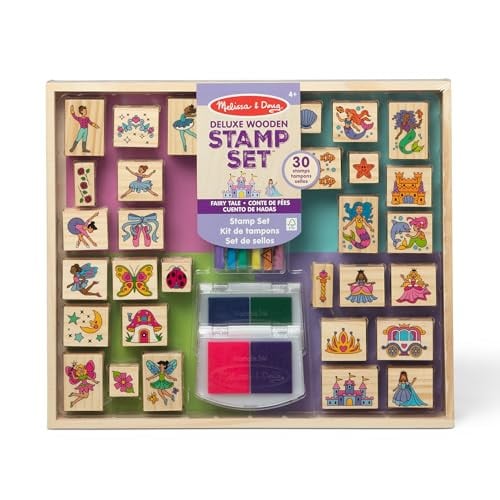 Melissa & Doug Deluxe Wooden Stamp and Coloring Set, Fairy Tale Deal