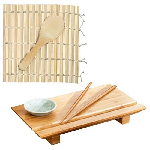Joyce Chen Bamboo Sushi Making Set w/ Board, Roller & Rice Paddle Deal