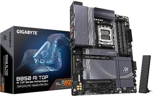 GIGABYTE B850 AI TOP AMD AM5 ATX Motherboard with DDR5, 3X M.2, PCIe 5.0, USB-C, WIFI7, 10GbE LAN