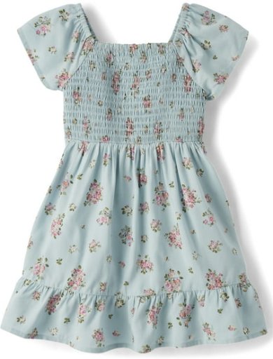 The Children's Place Toddler Girls Smocked Floral Ruffle Dress