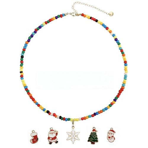 Christmas Necklace with 8 Pendant Charms